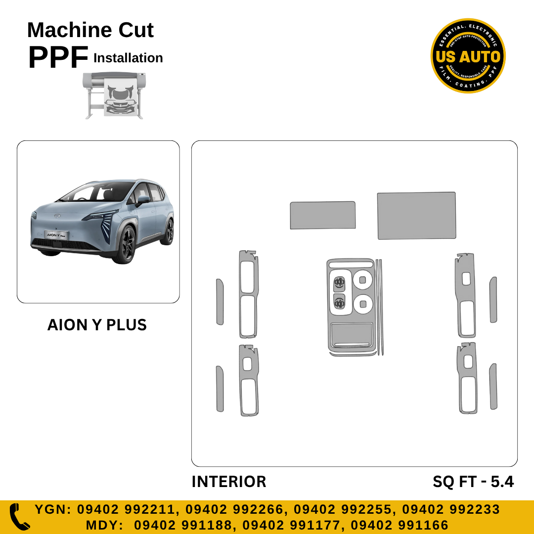 MACHINE CUT INTERIOR PPF AION Y PLUS EV