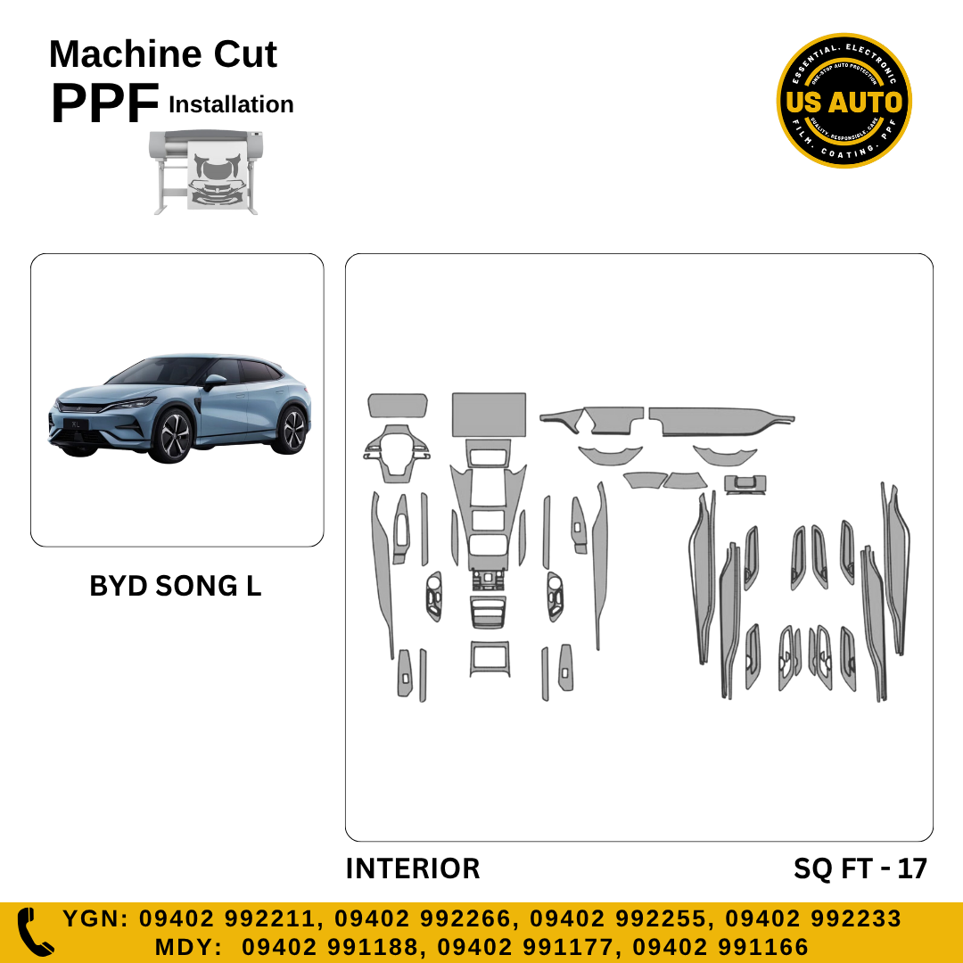 MACHINE CUT INTERIOR PPF BYD SONG L PLUS EV