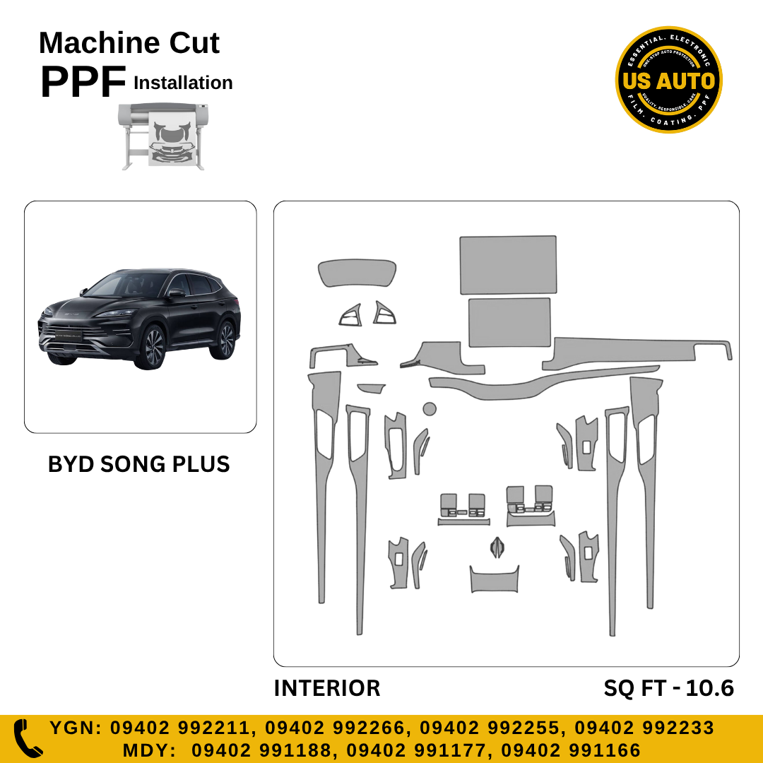 MACHINE CUT INTERIOR PPF BYD SONG PLUS EV