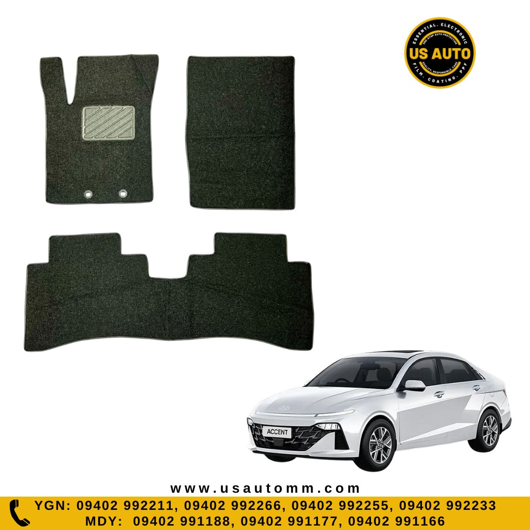 COIL MAT FLOOR MAT (2)ROWS (BLACK) HYUNDAI ACCENT (2025 UP)