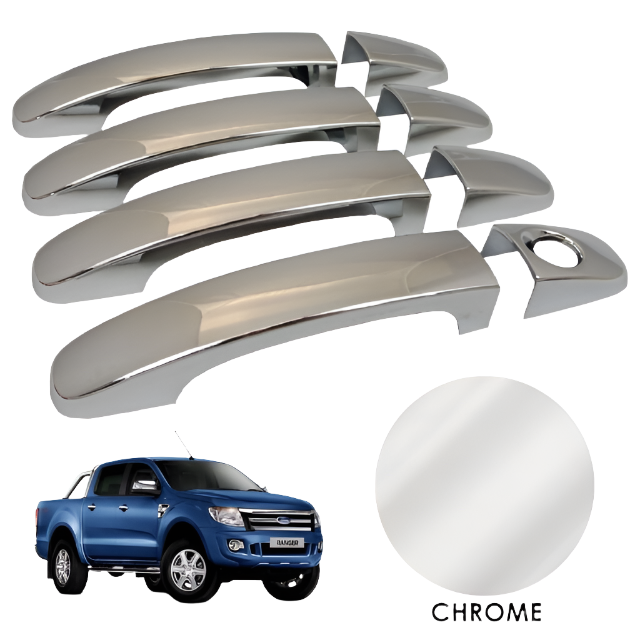 DOOR HANDLE COVER (1)SET=(4)PCS (CHROME) FORD RANGER DC XL (19~20)
