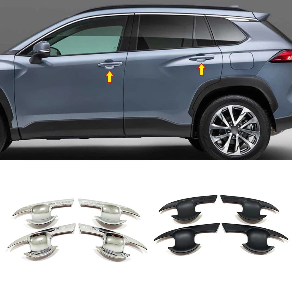 DOOR HANDLE CUP COVER (1)SET=(4)PCS (BLACK) TOYOTA COROLLA CROSS (2020 UP)