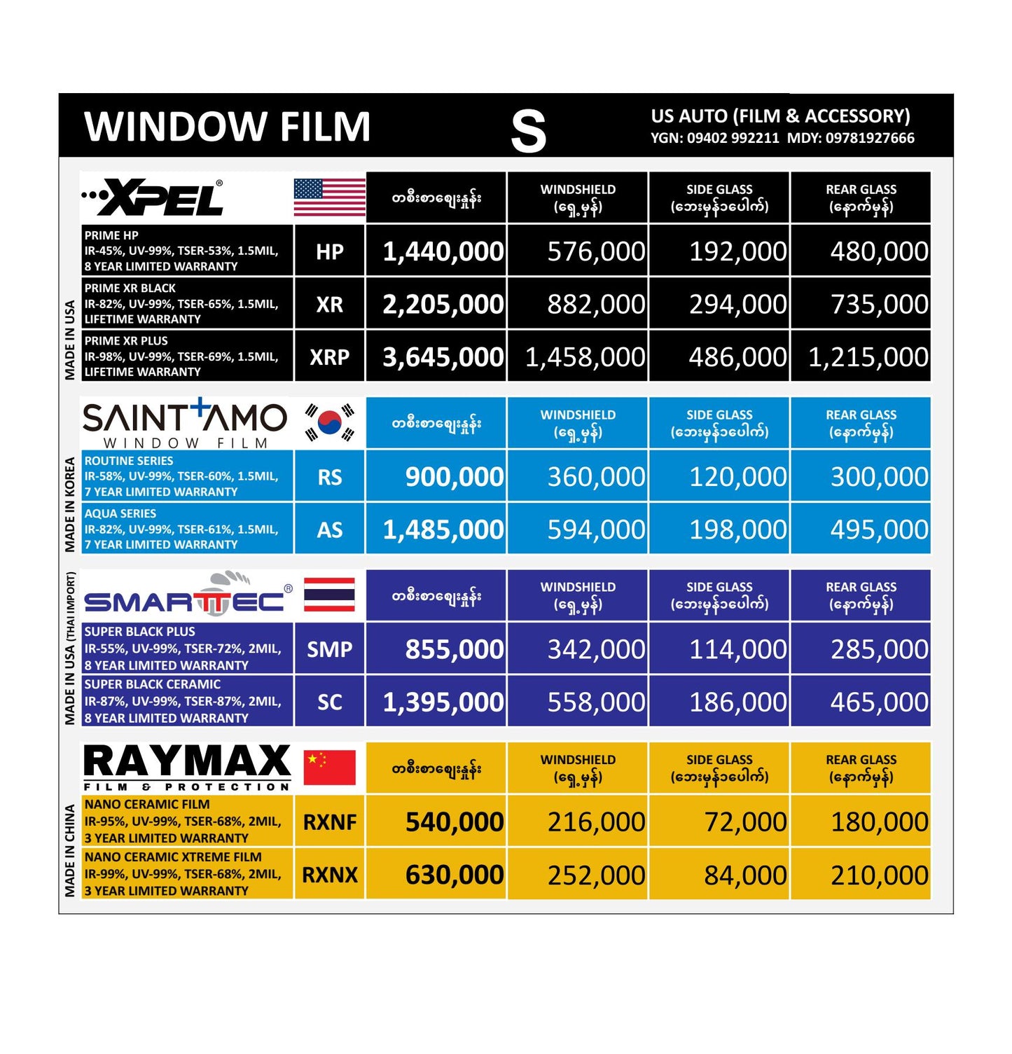 WINDOW FILM (SMALL SIZE)