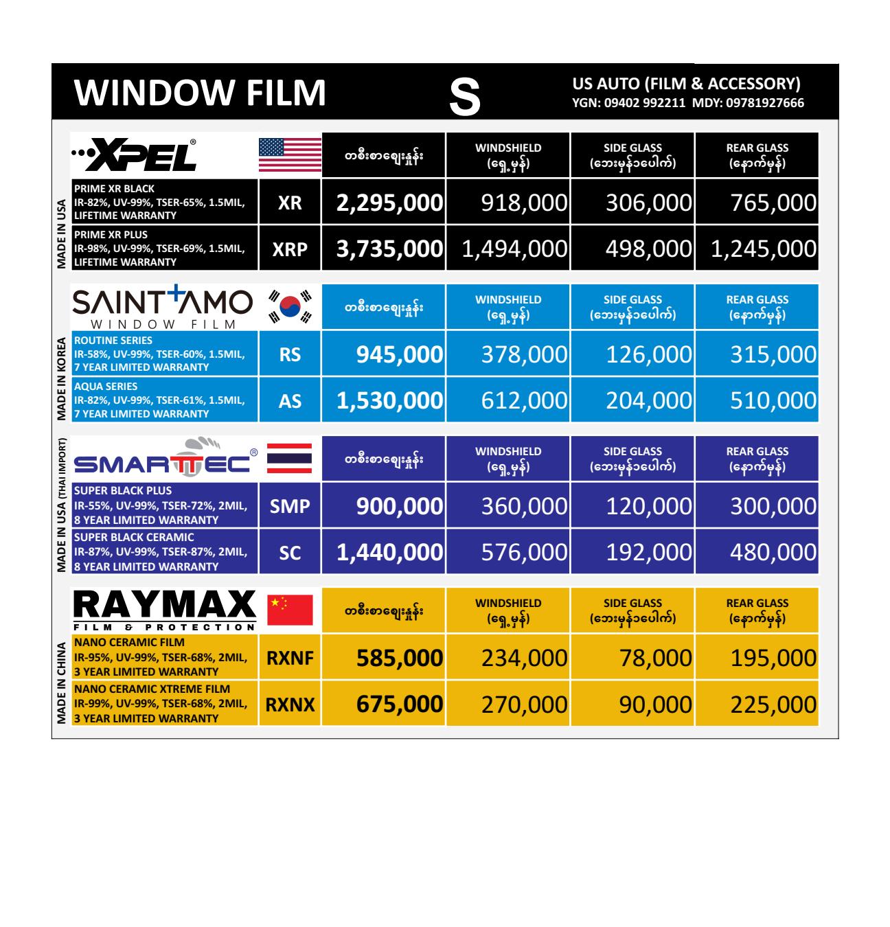 WINDOW FILM (SMALL SIZE)