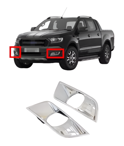FOG LAMP COVER (1)SET=(2)PCS (CHROME) FORD RANGER DC XL (19~20)