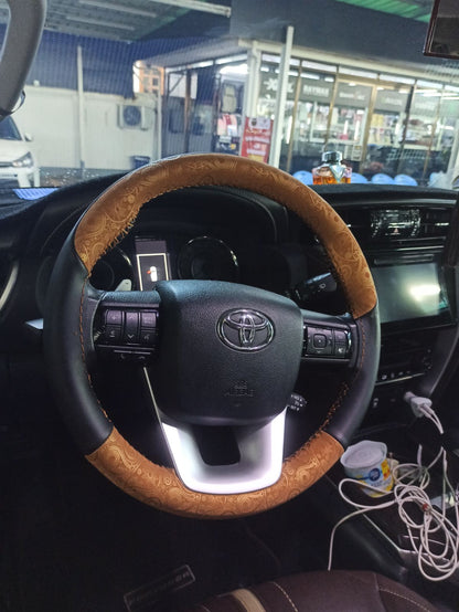 HAND SEW STEERING COVER LUXURY DESIGN (MIX COLOR)
