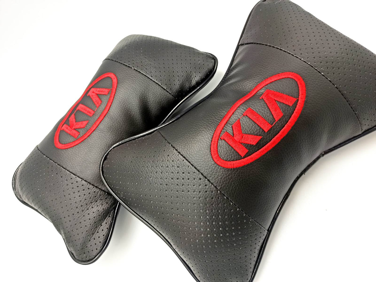HEADREST PILLOW LOGO ONE SET (BLACK) KIA UNI (14~19)