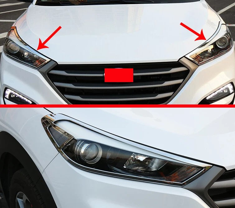 HEAD LAMP COVER (1)SET=(2)PCS(CHROME) HYUNDAI TUCSON (19~20)
