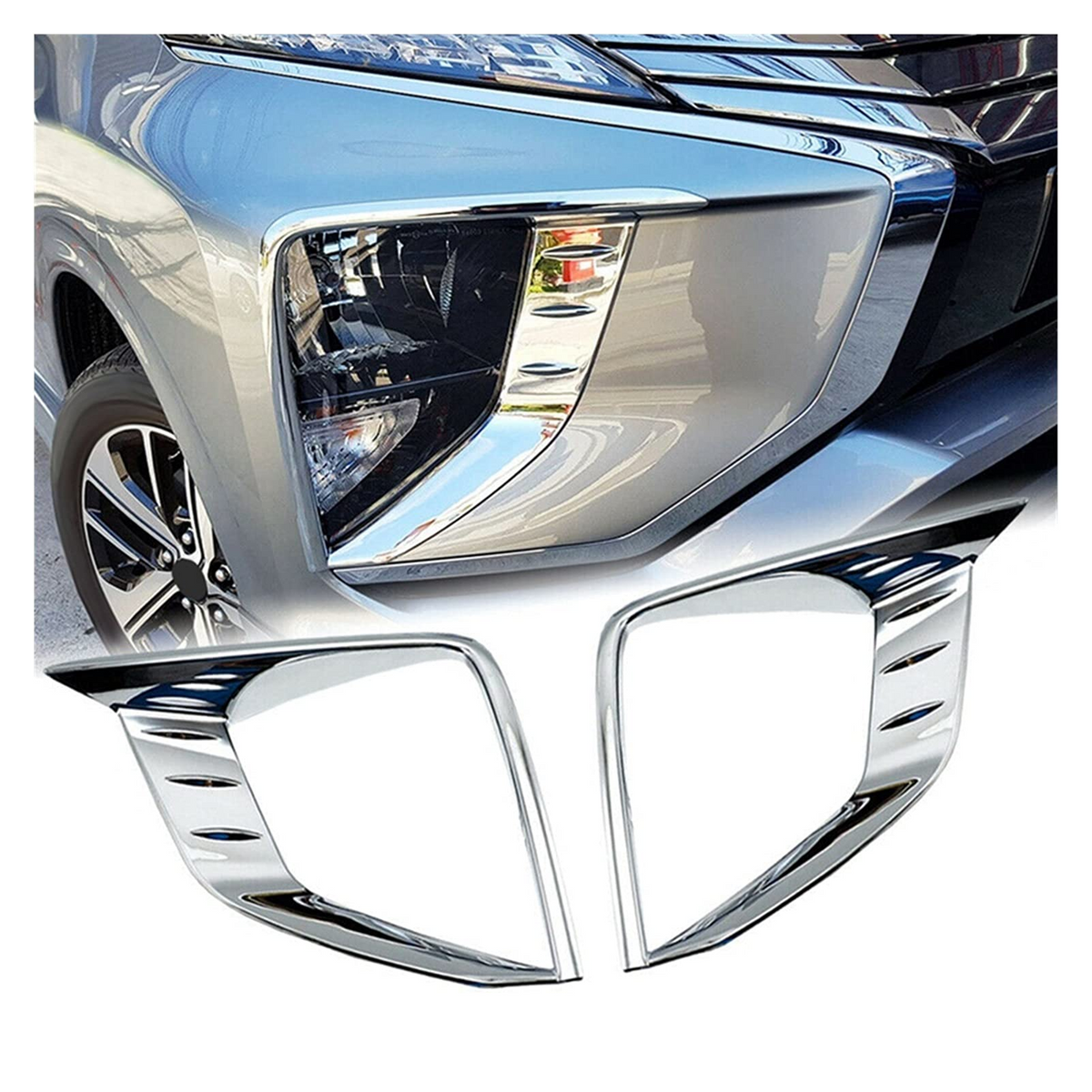 HEAD LAMP COVER (1)SET=(2)PCS (CHROME) MITSUBISHI XPANDER (19~20)