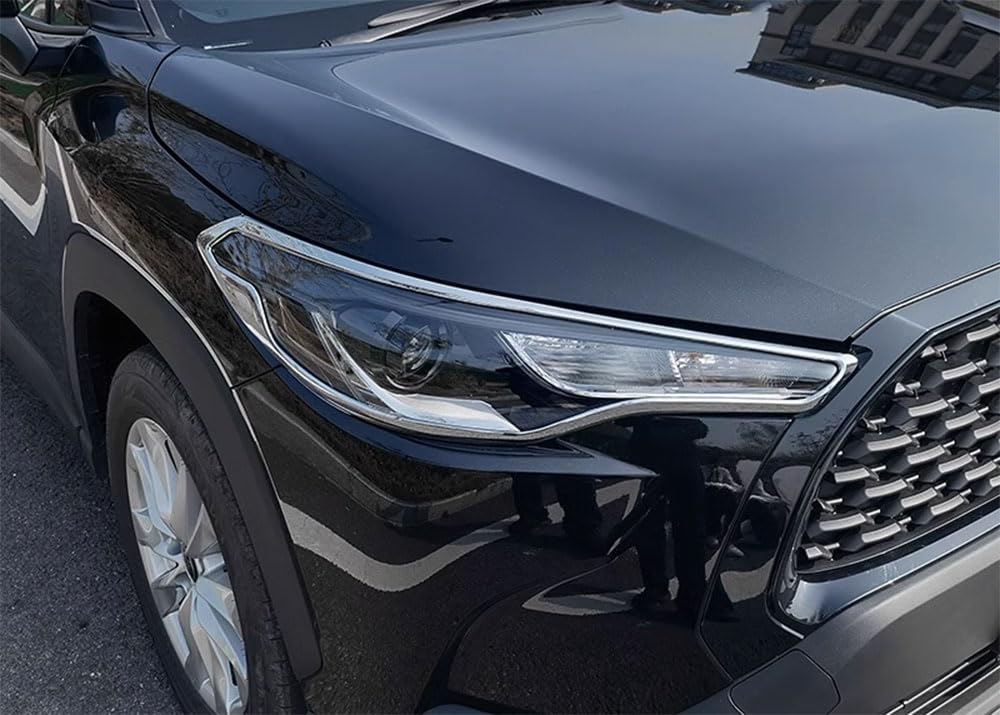 HEAD LAMP COVER (1)SET=(2)PCS (CHROME) TOYOTA COROLLA CROSS (2020)