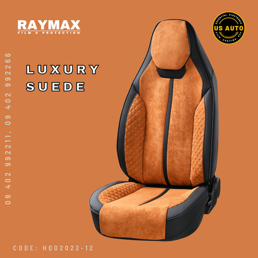 RAYMAX LUXURY SEAT COVER (H-QD22-12) (1) SET (BROWN + BLACK)