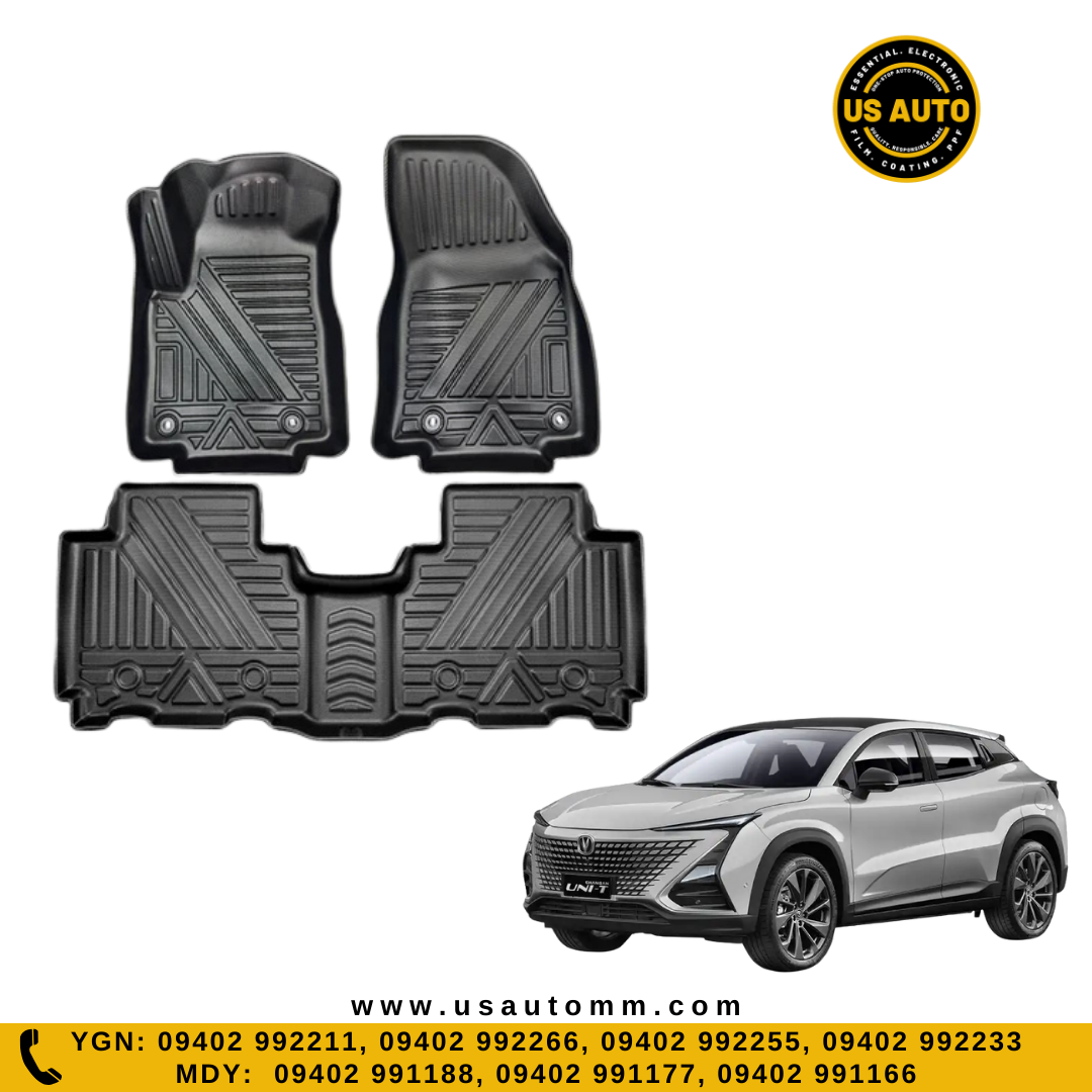 (HQ) TPE FLOOR MAT (2)ROWS (BLACK) CHANGAN UNI-T (2021 UP)