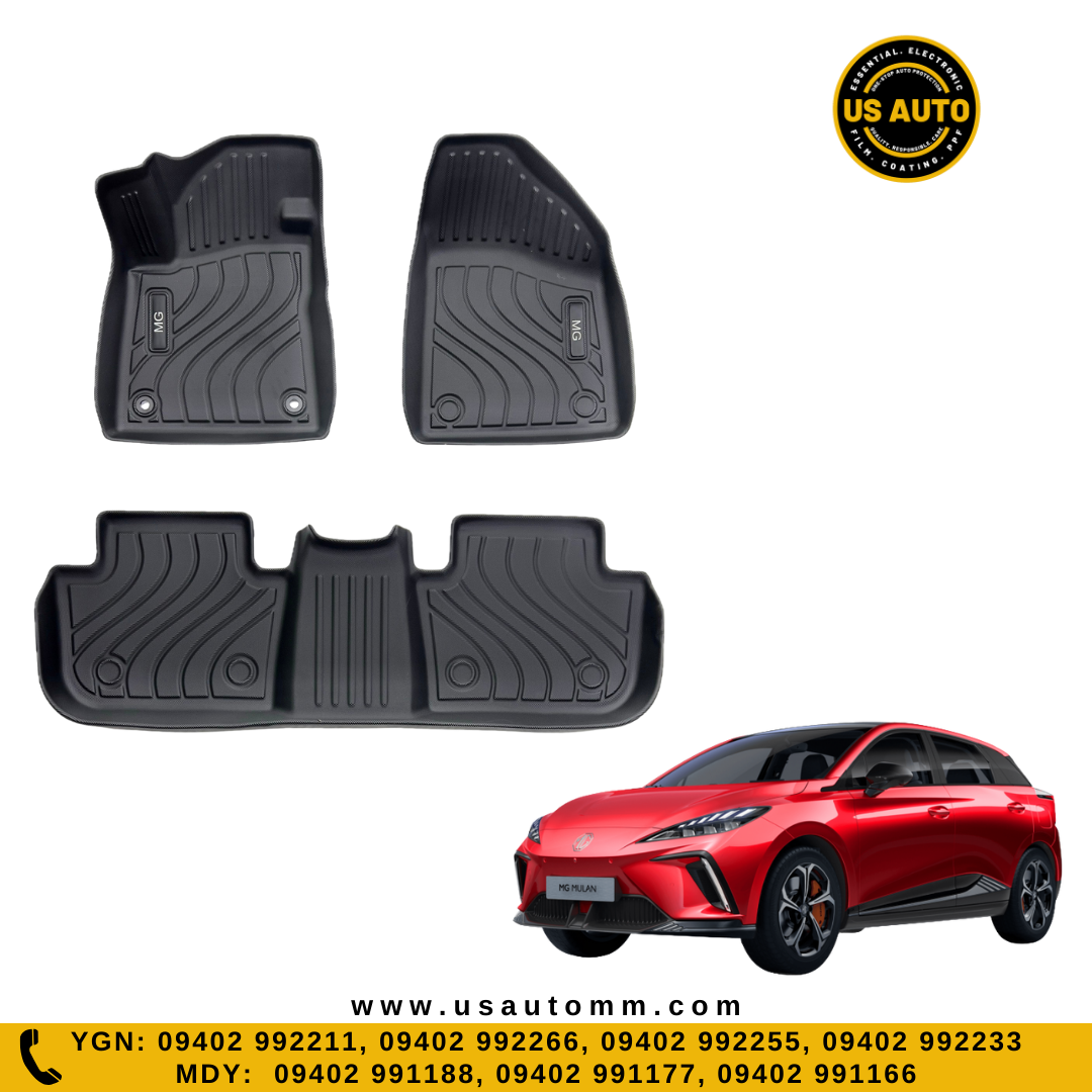 (HQ) TPE FLOOR MAT (2)ROWS (BLACK) MG4 EV