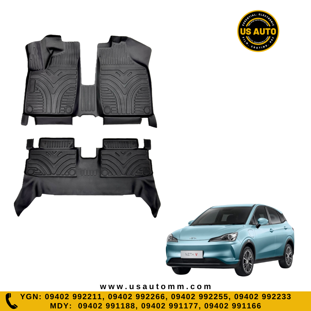 (HQ) TPE FLOOR MAT (2)ROWS (BLACK) NETA V EV