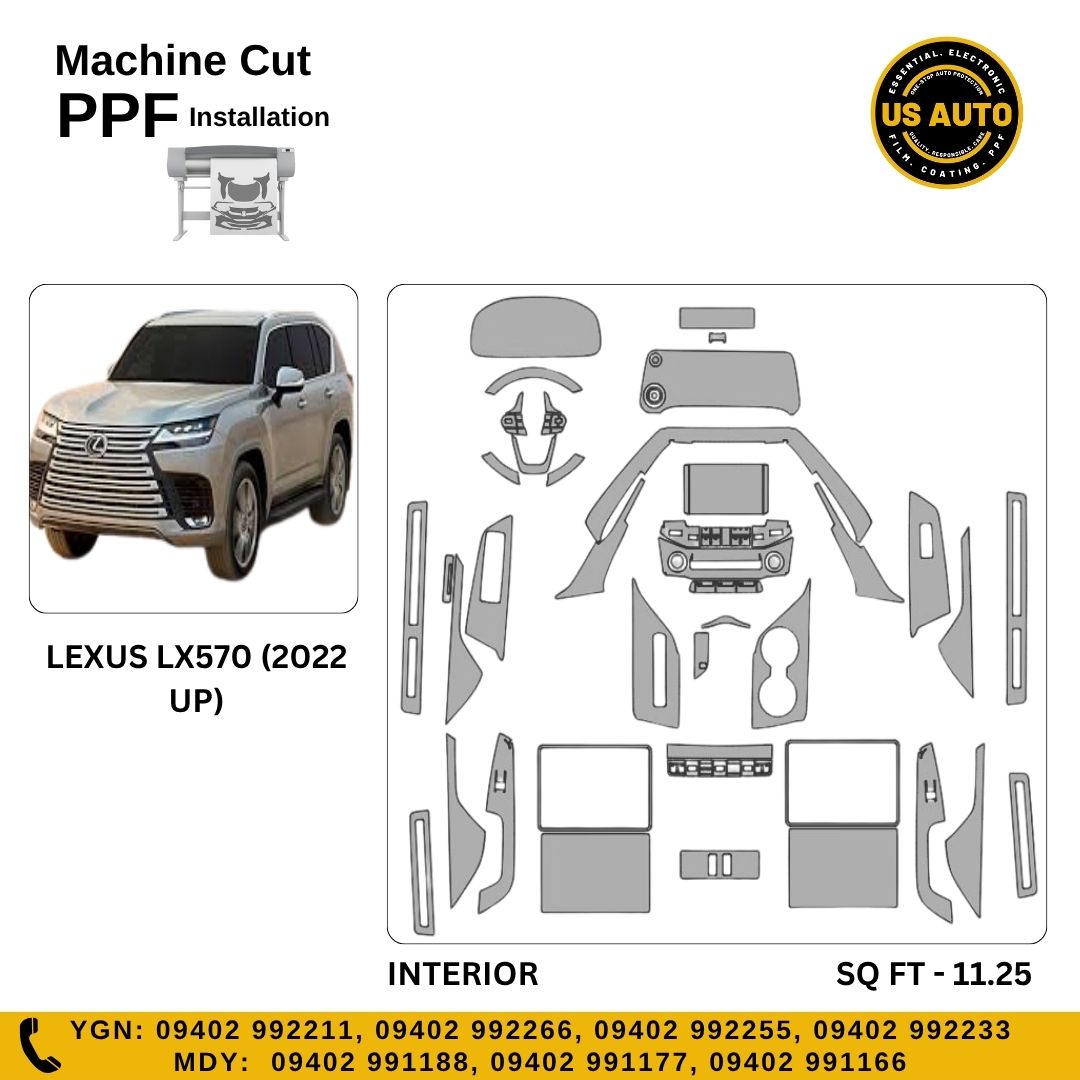 MACHINE CUT INTERIOR PPF LEXUS LX570 (2022 UP)