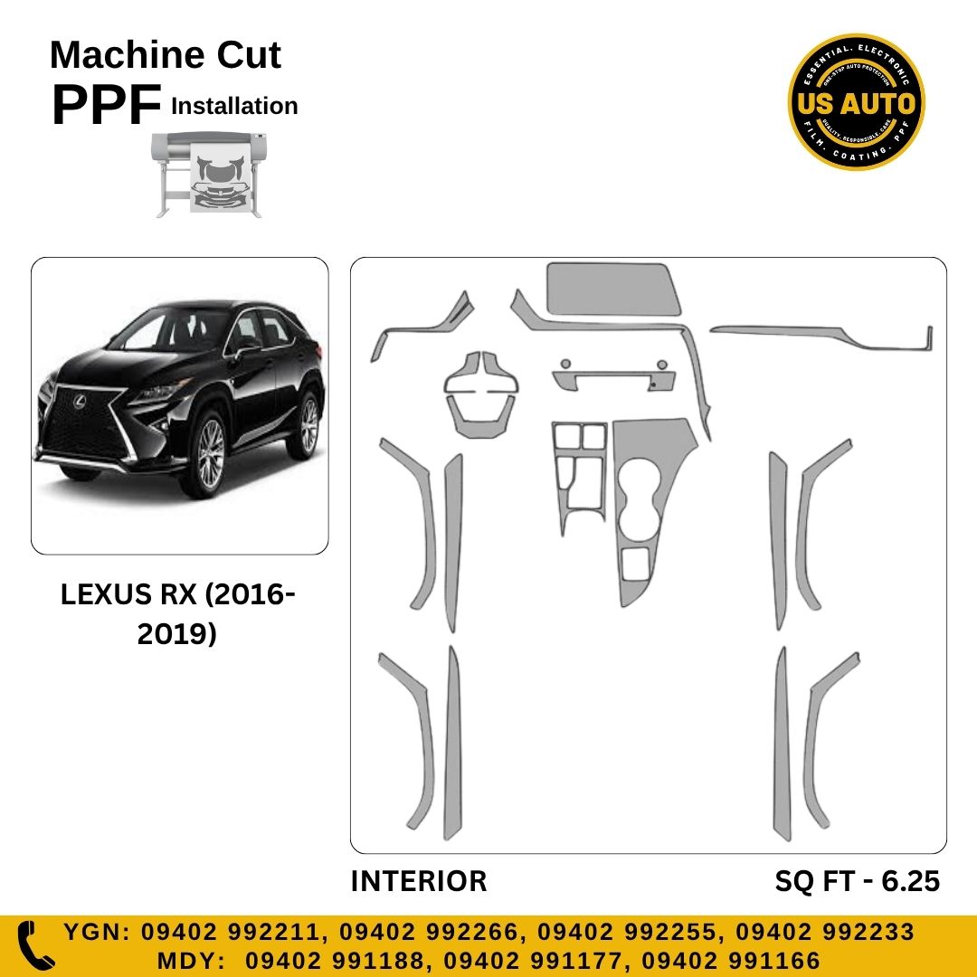 MACHINE CUT INTERIOR PPF LEXUS RX350 (2016 UP)
