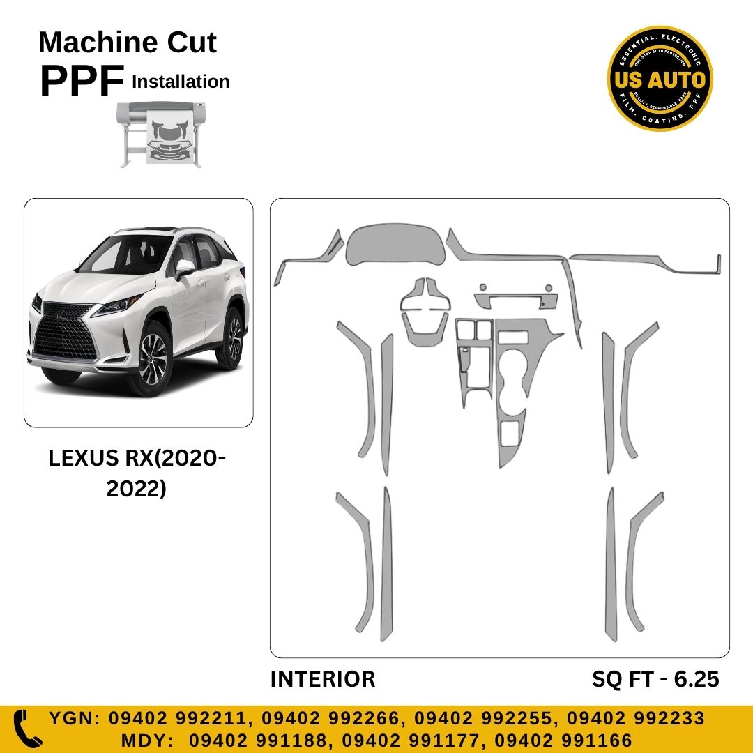MACHINE CUT INTERIOR PPF LEXUS RX (2020 UP)