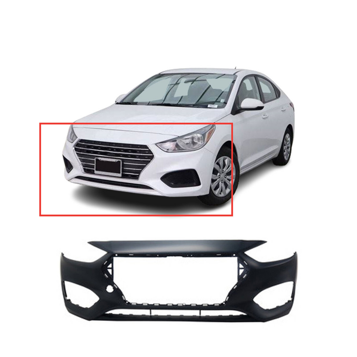 ORIGINAL FRONT BUMPER (BLACK) HYUNDAI ACCENT (19-20)