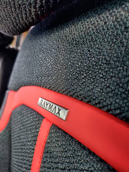 RAYMAX LUXURY SEAT COVER (H-2021-7) (1) SET (BLACK + BLACK + RED)