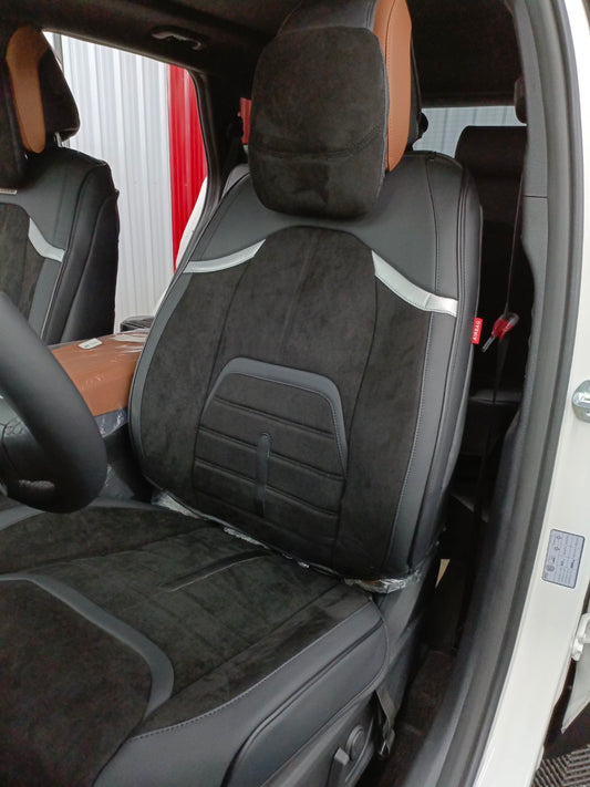 RAYMAX LUXURY SEAT COVER (H-23QD-09) (1) SET (BLACK + BLACK)