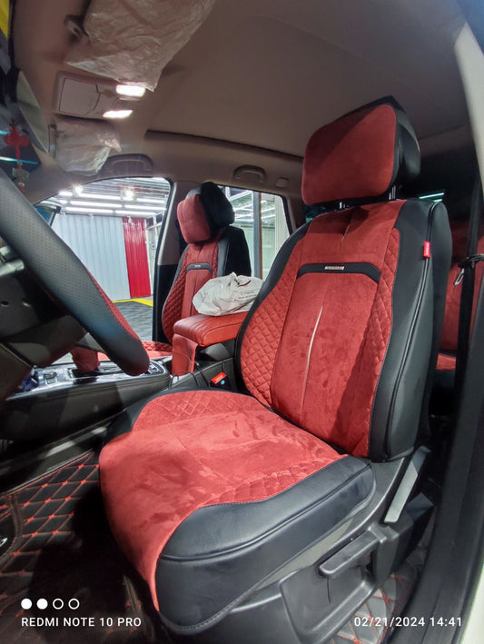 RAYMAX LUXURY SEAT COVER (H-QD21-06) (1) SET (BLACK + RED)