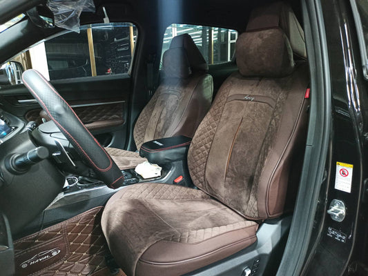 RAYMAX LUXURY SEAT COVER (H-QD21-06) (1) SET (COFFEE + COFFEE)