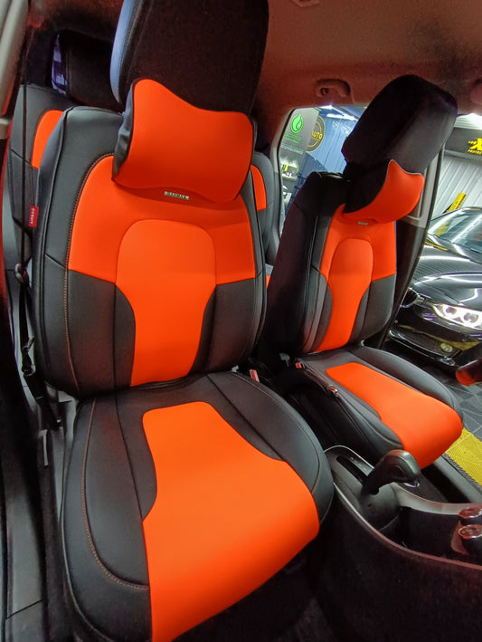 RAYMAX PREMIUM SEAT COVER (H-2022CX-05) (1)SET (ORANGE + BLACK)