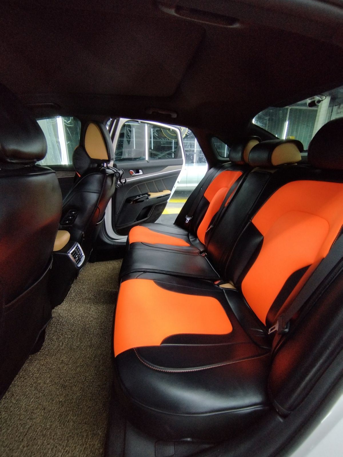 RAYMAX PREMIUM SEAT COVER (H-2022CX-05) (1)SET (ORANGE + BLACK)