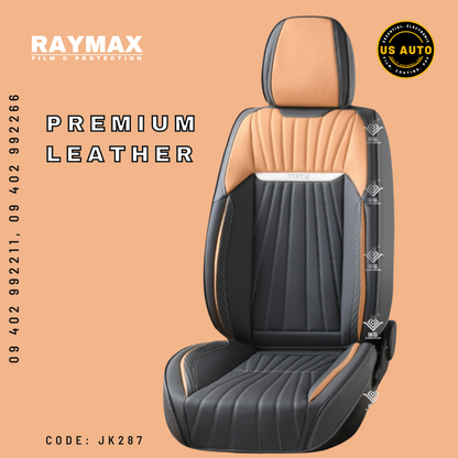 RAYMAX PREMIUM SEAT COVER (JK287) (1) SET (GREY + ORANGE + WHITE)