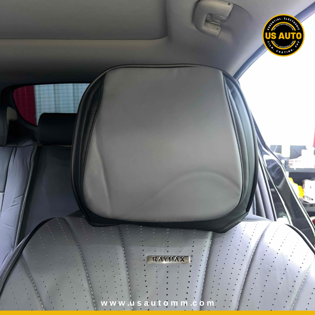 RAYMAX PREMIUM SEAT COVER - LEATHER (JK537) (1) SET (GREY + BLACK)