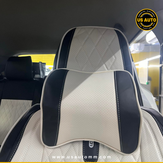RAYMAX PREMIUM SEAT COVER - LEATHER (JK540) (1) SET (WHITE + BLACK)