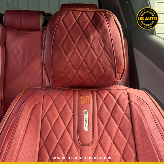 RAYMAX PREMIUM SEAT COVER - LEATHER (JK540) (1) SET (WINE RED)