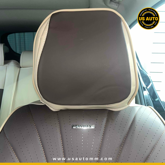 RAYMAX PREMIUM SEAT COVER - LEATHER (JK537) (1) SET (COFFEE + BEIGE)