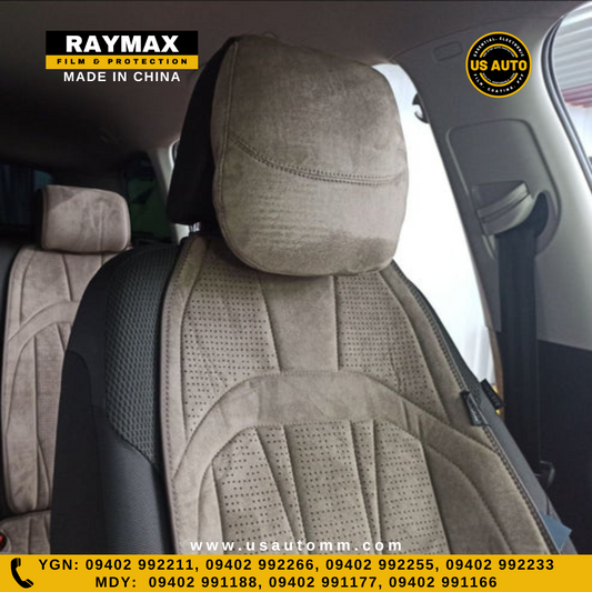 RAYMAX LUXURY SUEDE SEAT PAD FULL SET (CAMEL)