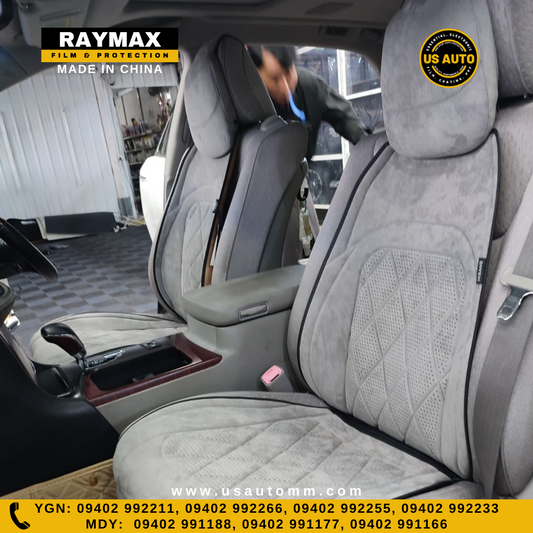 RAYMAX LUXURY SUEDE SEAT PAD FULL SET (GREY)