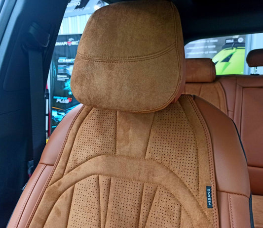 RAYMAX LUXURY SUEDE SEAT PAD FULL SET (BROWN)