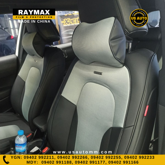 RAYMAX PREMIUM SEAT COVER - JEAN (H-2022CX-05) (1)SET (GREY + BLACK)