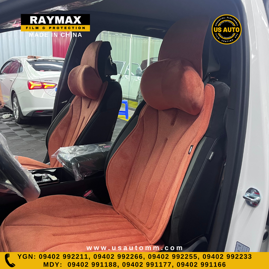 RAYMAX PREMIUM SUEDE SEAT PAD FULL SET (BROWN)