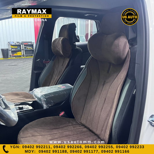 RAYMAX PREMIUM SUEDE SEAT PAD FULL SET (COFFEE)
