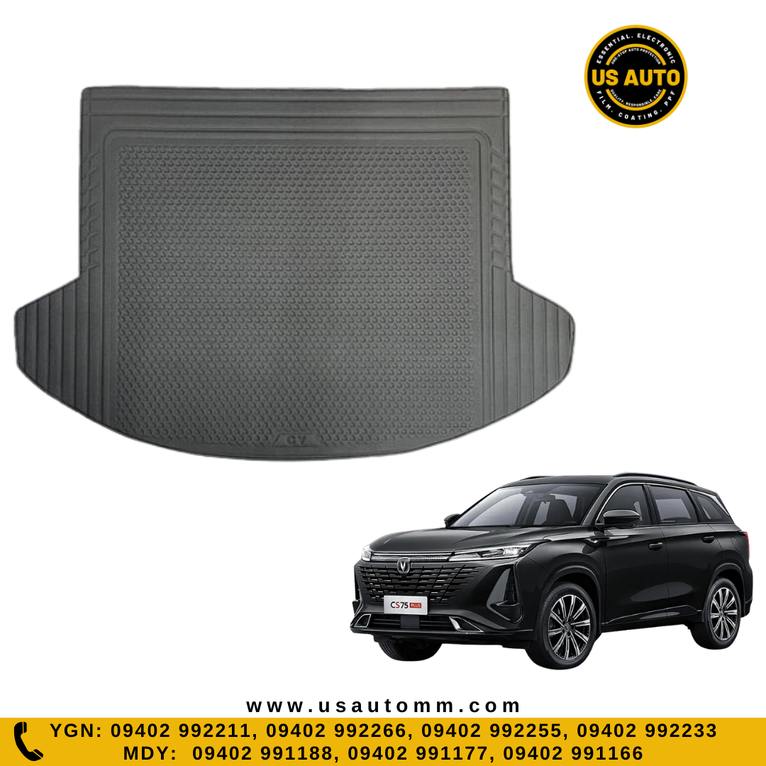 RUBBER TRUNK MAT (HIGH QUALITY) (BLACK) CHANGAN CS 75 PLUS (2021 UP)