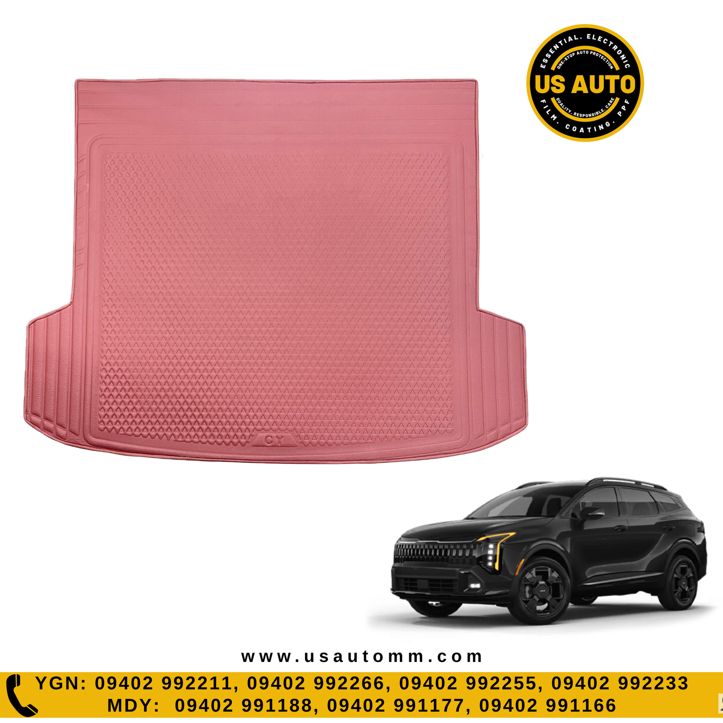 RUBBER TRUNK MAT (HIGH QUALITY) (WINE RED) KIA SPORTAGE (2026 UP)