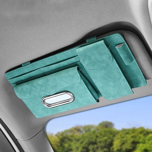 SUN VISOR ORGANIZER WITH TISSUE BOX (GREEN)