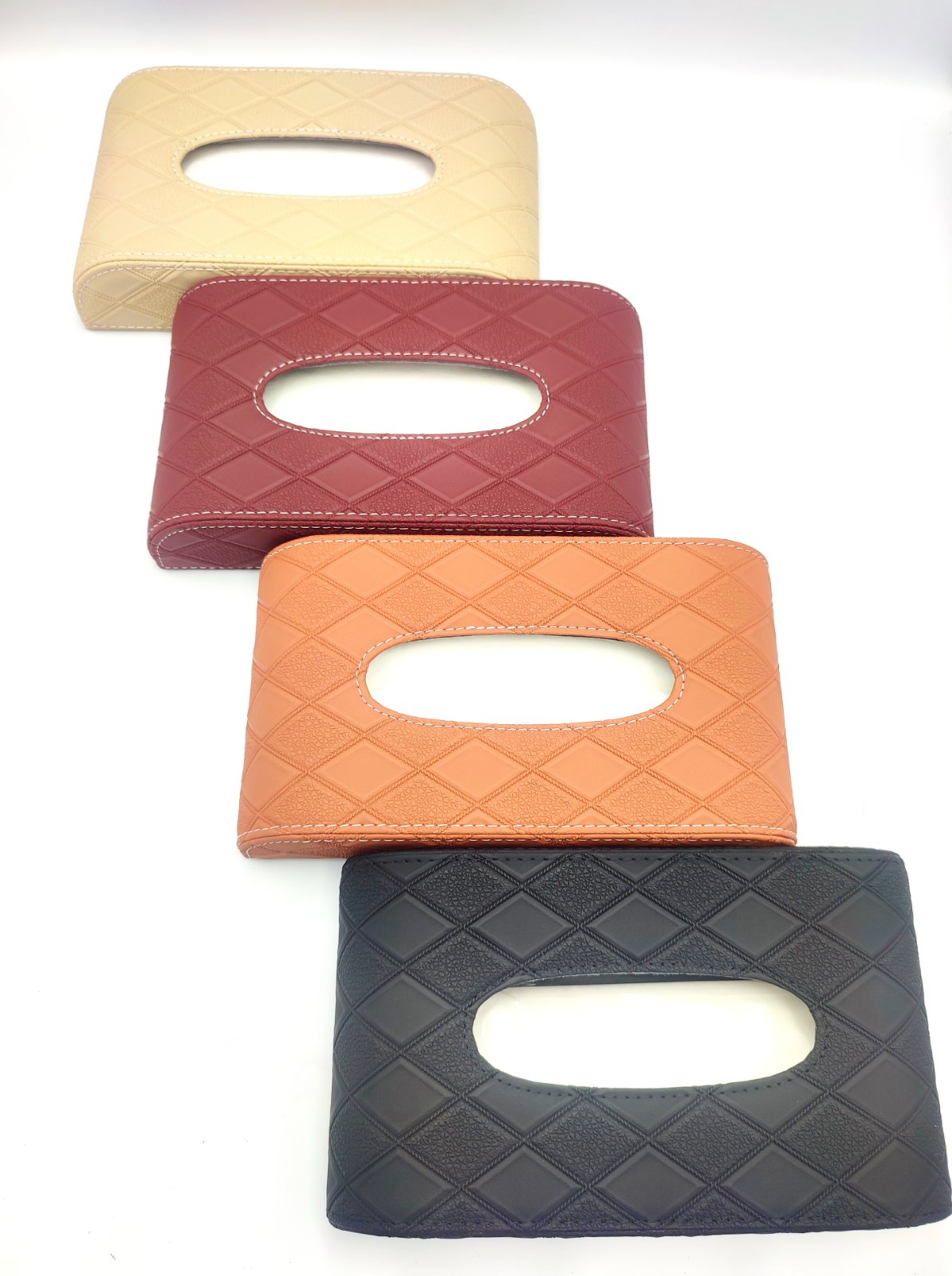 TISSUE BOX LEATHER (WINE RED)