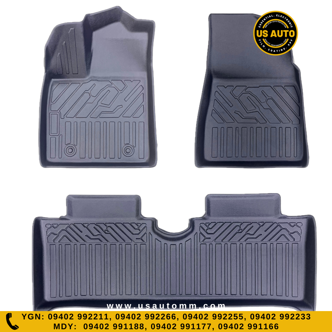 TPE FLOOR MAT (2) ROWS (BLACK)