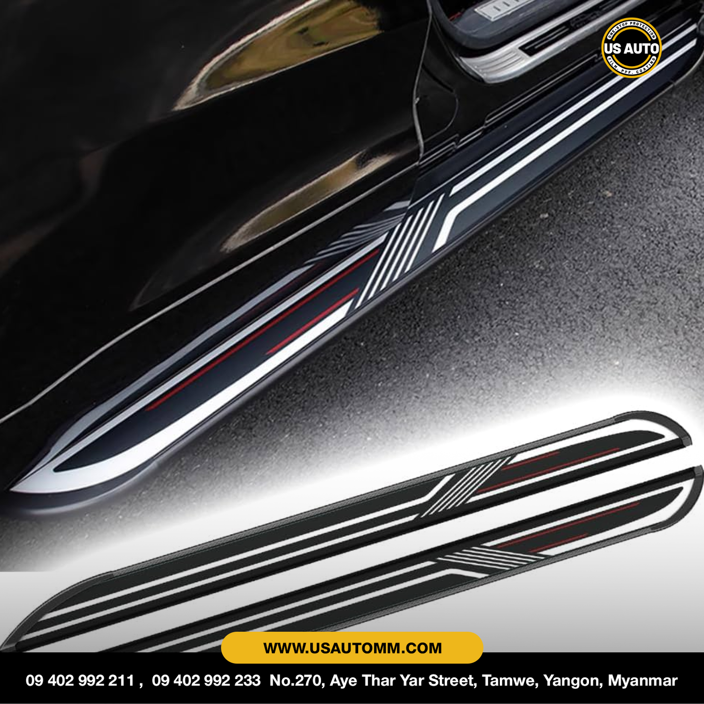 70 INCH SIDE STEP ONE SET KIA SORENTO (2016 UP)