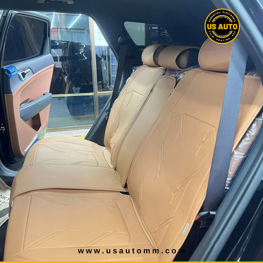 RAYMAX LUXURY SEAT COVER - LEATHER (H-25QD-05) (1) SET (BROWN)