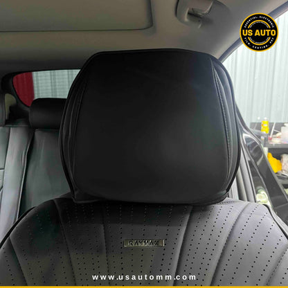 RAYMAX PREMIUM SEAT COVER - LEATHER (JK537) (1) SET  (BLACK + BLACK)
