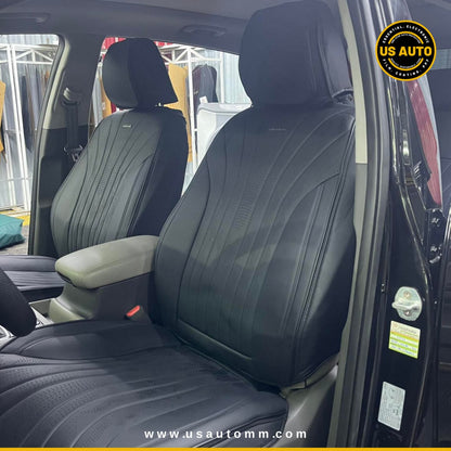 RAYMAX PREMIUM SEAT COVER - LEATHER (JK537) (1) SET  (BLACK + BLACK)