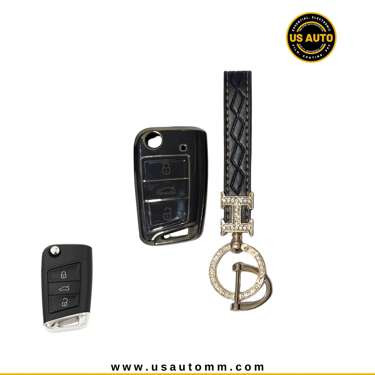 TPU & PC KEY COVER (BLACK) VW GOLF (2018 UP)