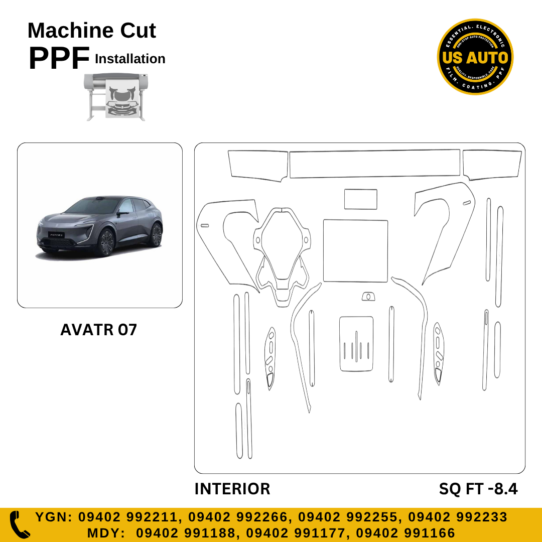 MACHINE CUT INTERIOR PPF CHANGAN AVATR 07 EV
